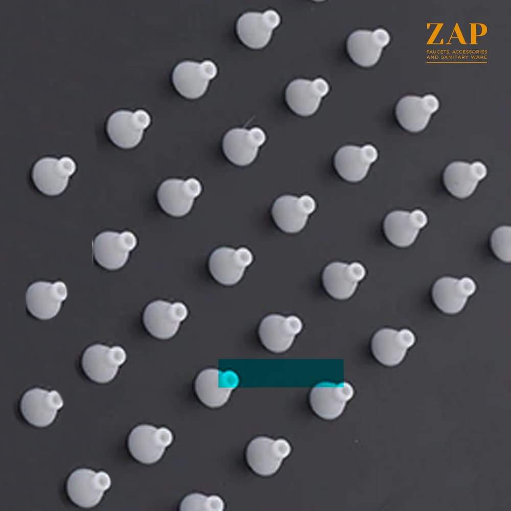 ZAP Ultra ZX 3452 Stainless Steel Handheld Shower | Square High Pressure Hand Shower with Chrome Finish | Rust-Resistant, Easy to Install (BLACK)