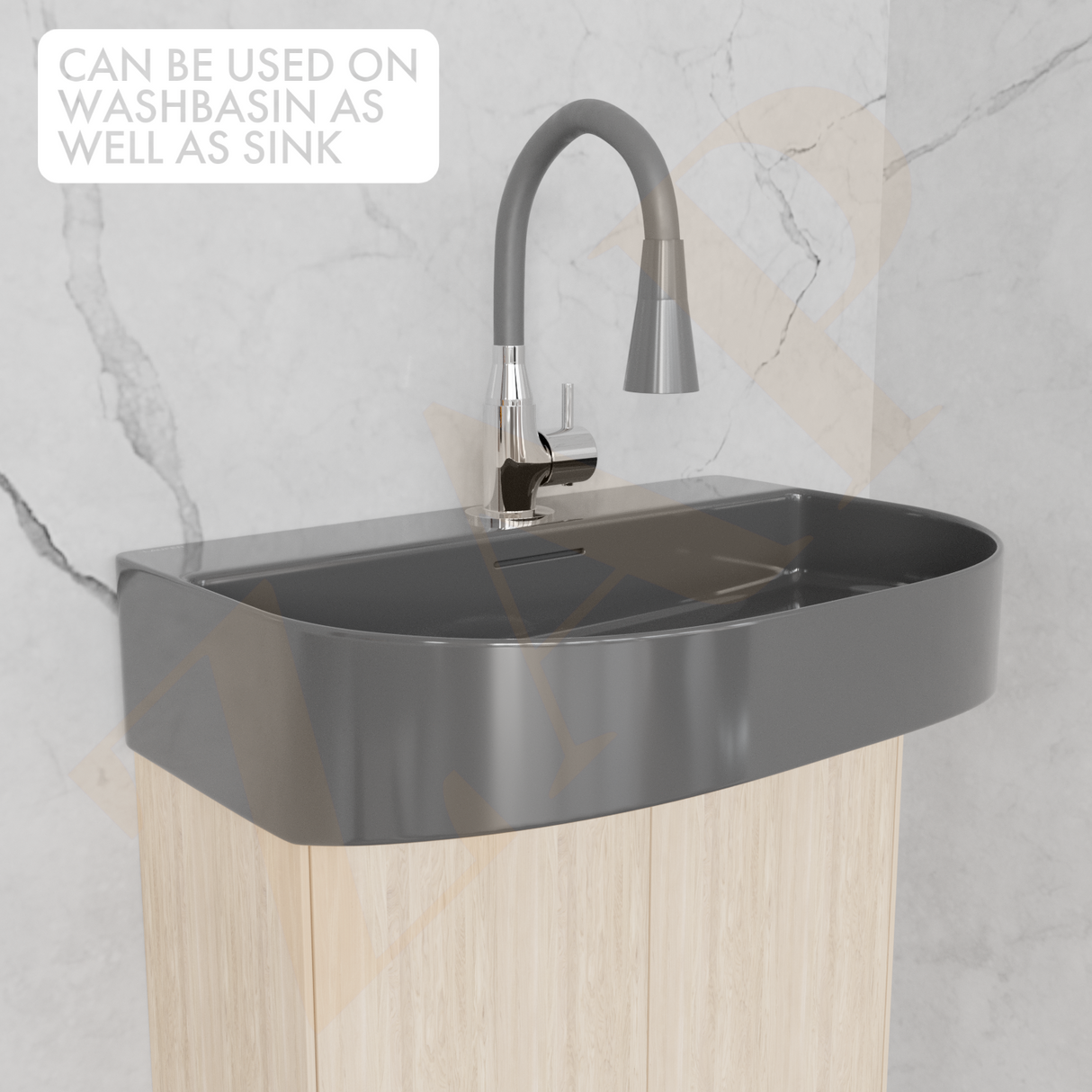 Grey Silicone Dual Flow Swan Neck Tap