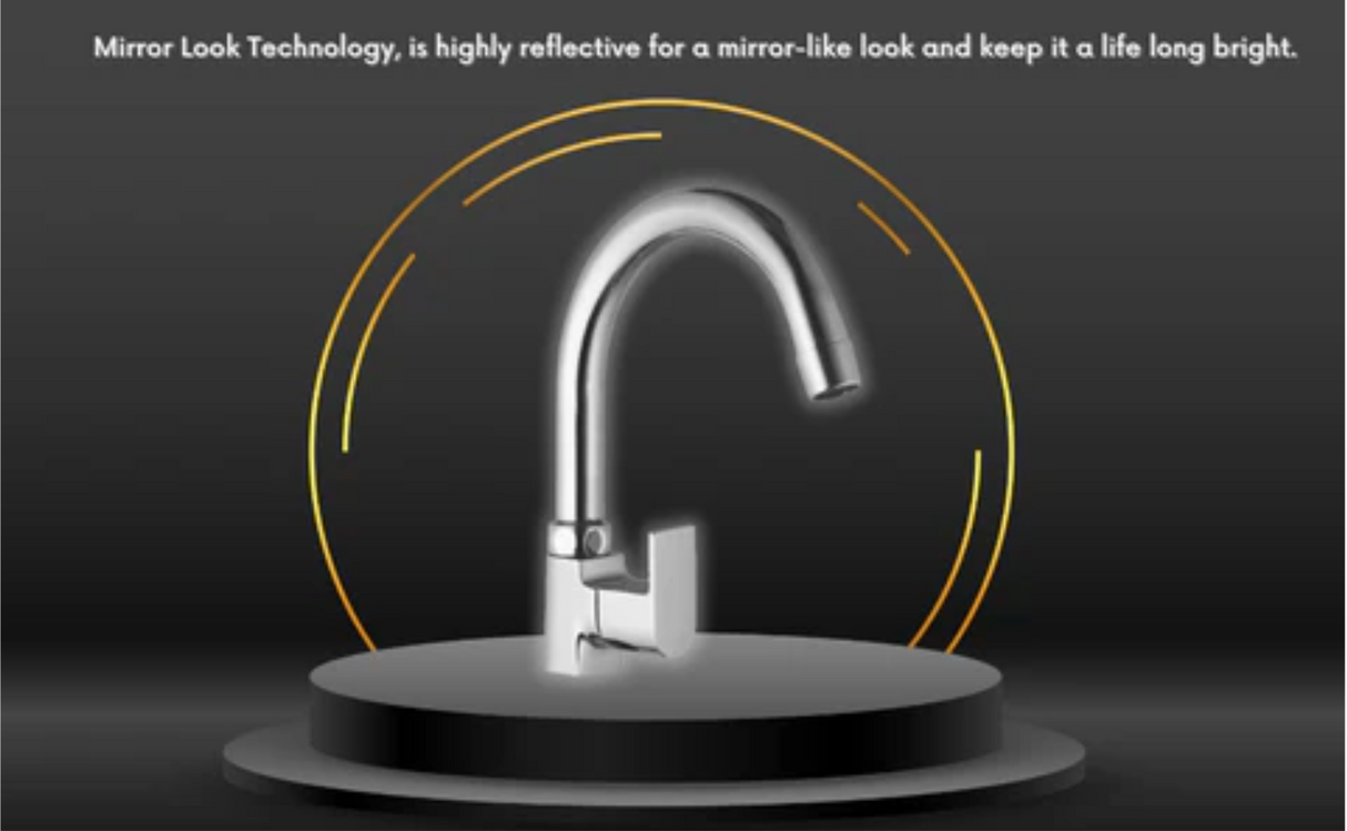Bolt Swan Neck Single Lever Faucet • Chrome Brass