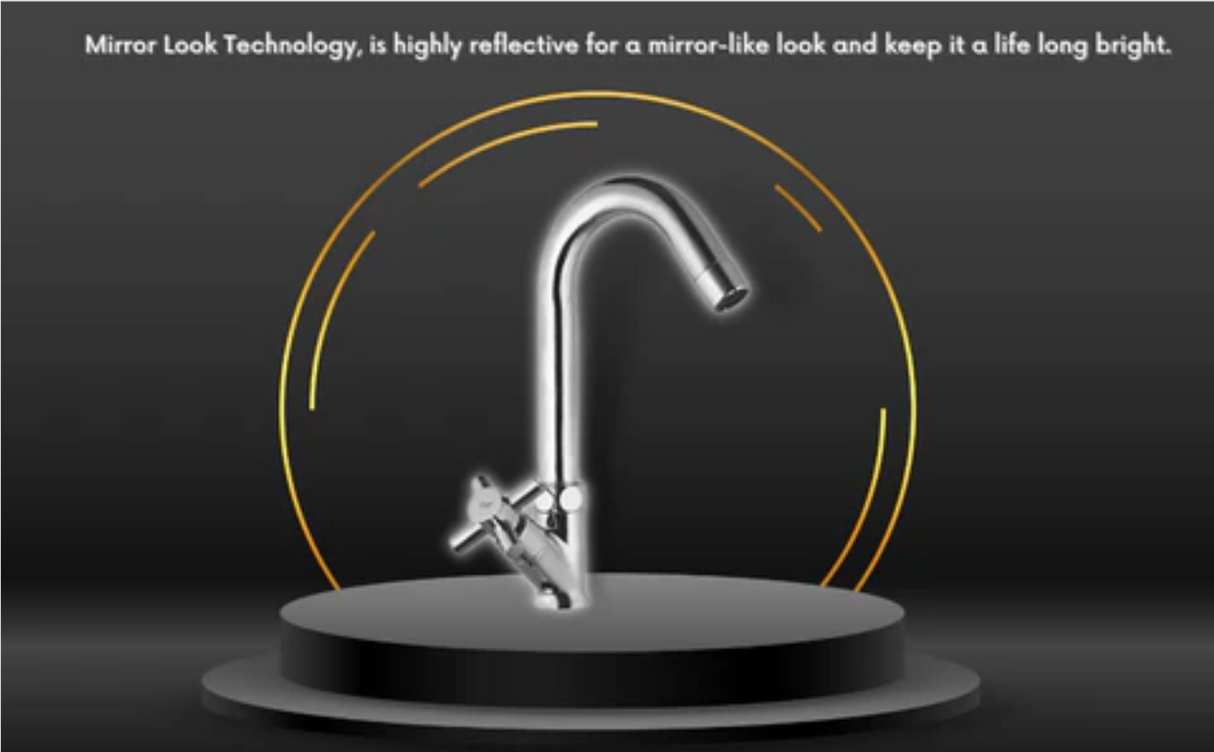 Classic Swan Neck Faucet • Brass Chrome • Kitchen/Basin