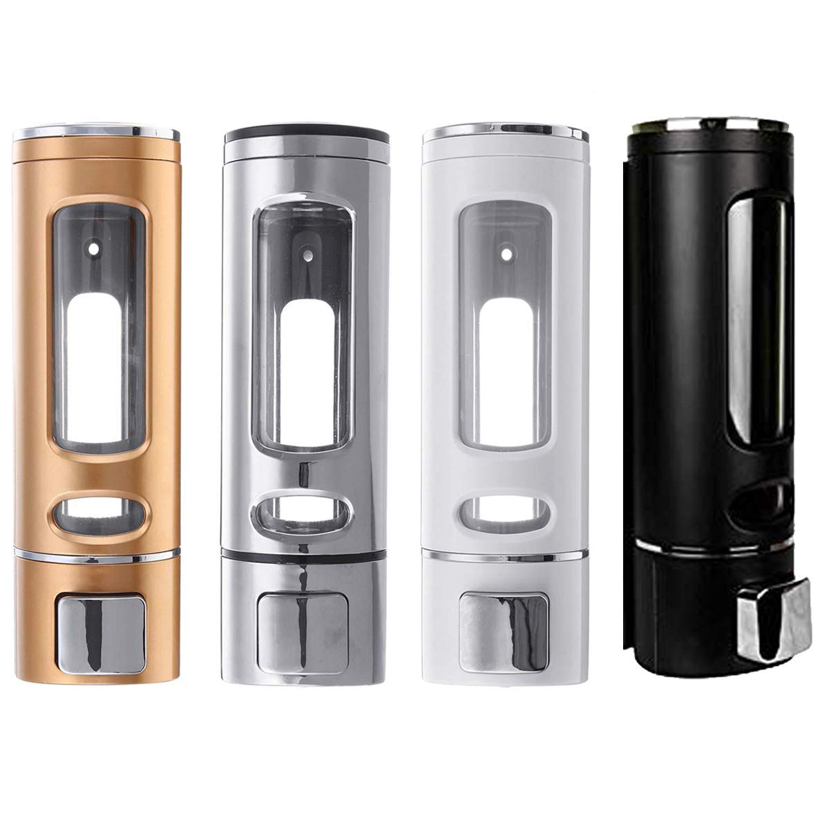 Combo Pack Soap Dispenser Wall Mount Transparent Liquid Soap Dispenser Plastic Soap Dispenser & Bottle for Kitchen Bathroom (Pack of 4)