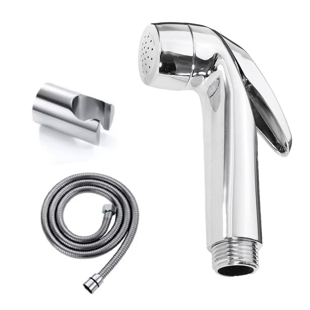 Trigger Sprayer ABS Health Faucet Handheld Spray Chrome Finish Bidet (Faucet Full Set)