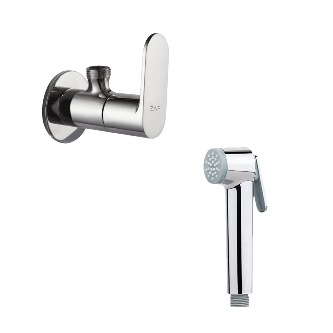 Combo of Bolt Series Health Faucet and Opel Angle Valve for Bathroom