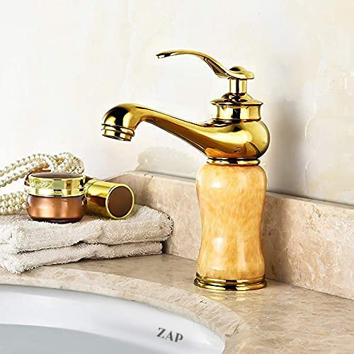 Lavish Series Antique Brass Basin Faucet Aladdin Mixer Cold and Hot Bathroom Faucet Water Tap (Gold)