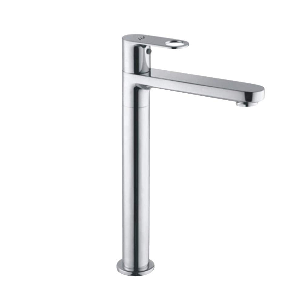 GEO Modern Kitchen Sink Faucet Bathroom Washbasin Stainless Steel Tap Tall Pillar Cock (11 Inch)