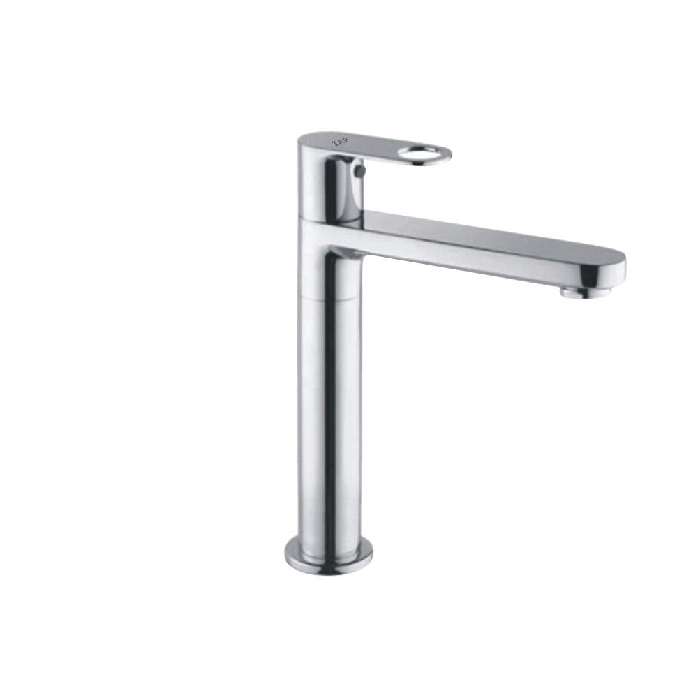 GEO Modern Kitchen Sink Faucet Bathroom Washbasin Stainless Steel Tap Tall Pillar Cock (9 Inch)
