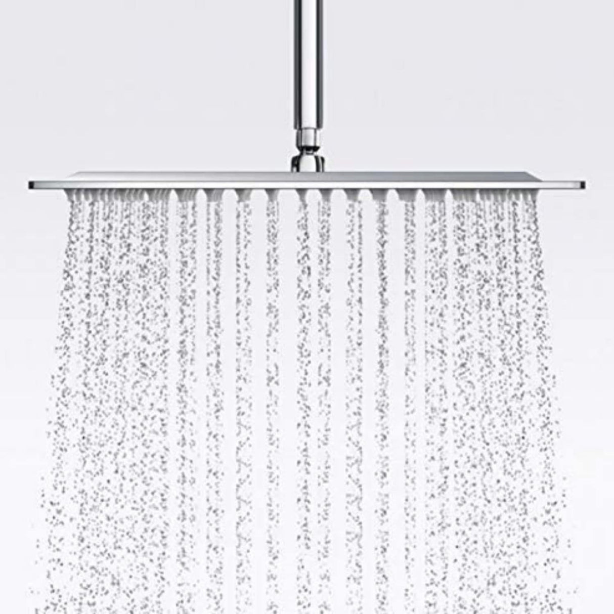 ZAP Hexa Ultra Slim Square 304 Grade Stainless Steel 12 Inch Shower Over Curve Head Shower with Arm Combo (15 Inch)