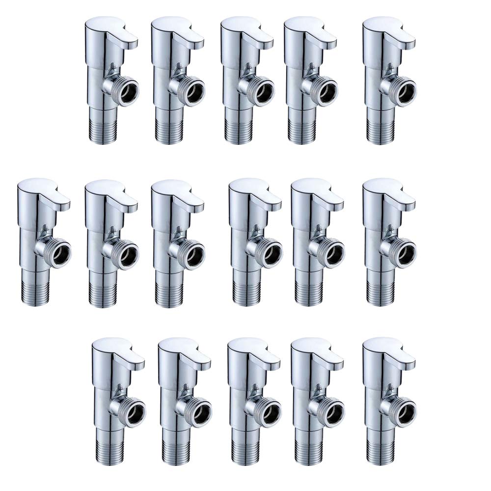 High Grade Brass Angle Cock/Valve of Brass for Bathroom/Kitchen with Wall Flange- Quarter Turn Heavy Fitting Chrome Finish (16, Ocean)