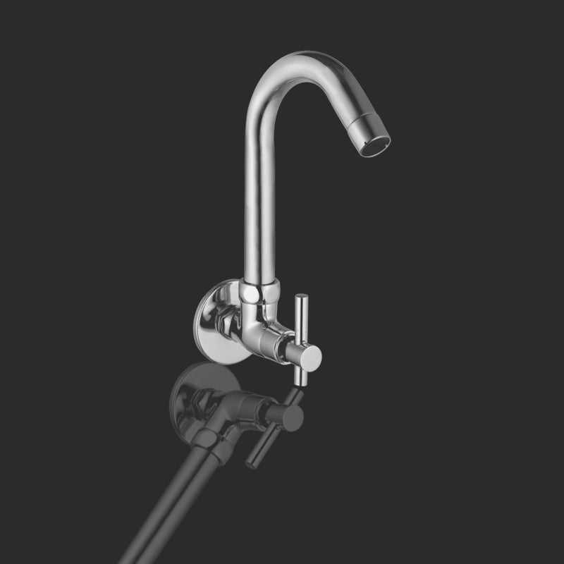 ZAP Mini Terrim Sink Cock with Swivel Spout/Chrome Finsih/Brass (18x2 Inch)