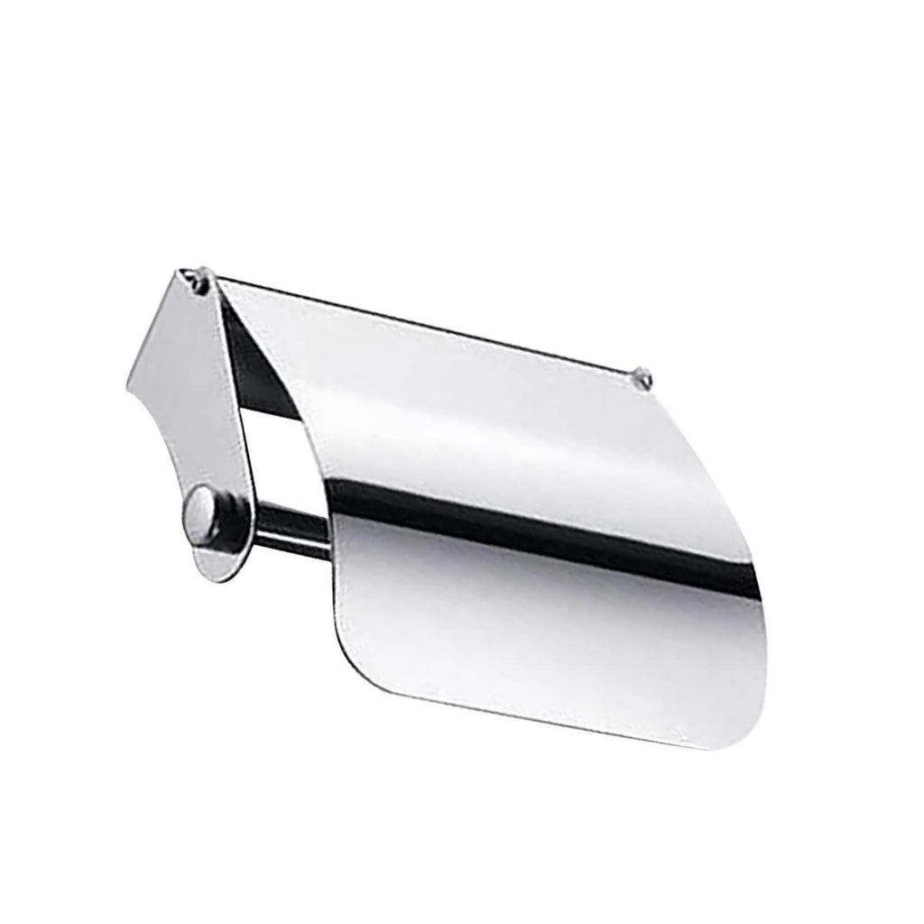 Toilet Tissue Paper Roll Holder/Dispenser with Lid - Stainless Steel Bathroom