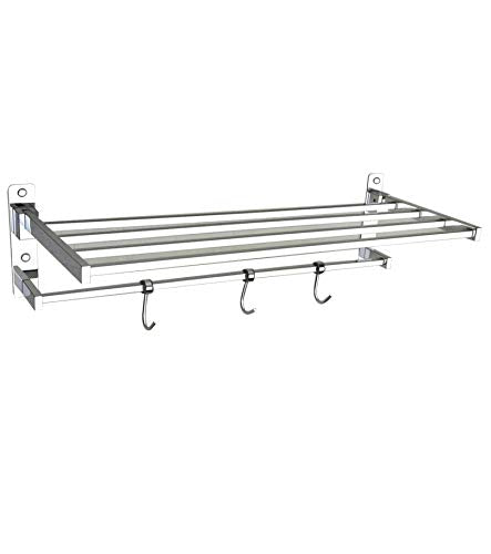 Delta Series Towel Rack/Stainless Steel Towel Holder 24 Inch with Hooks-Bathroom Accessories Set of one-Premium Chrome Finish