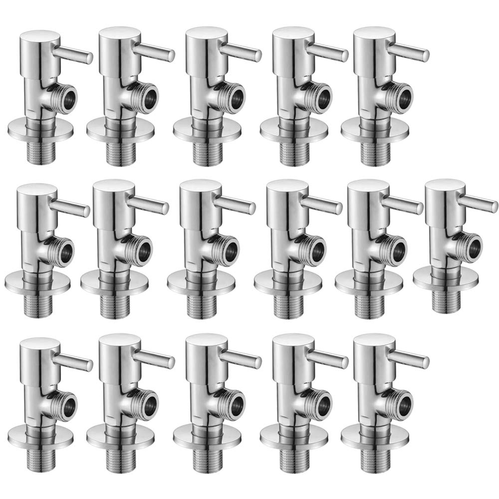 ZAP High Grade Brass Angle Cock/Valve of Brass for Bathroom/Kitchen with Wall Flange- Quarter Turn Heavy Fitting Chrome Finish (16, Terrim)