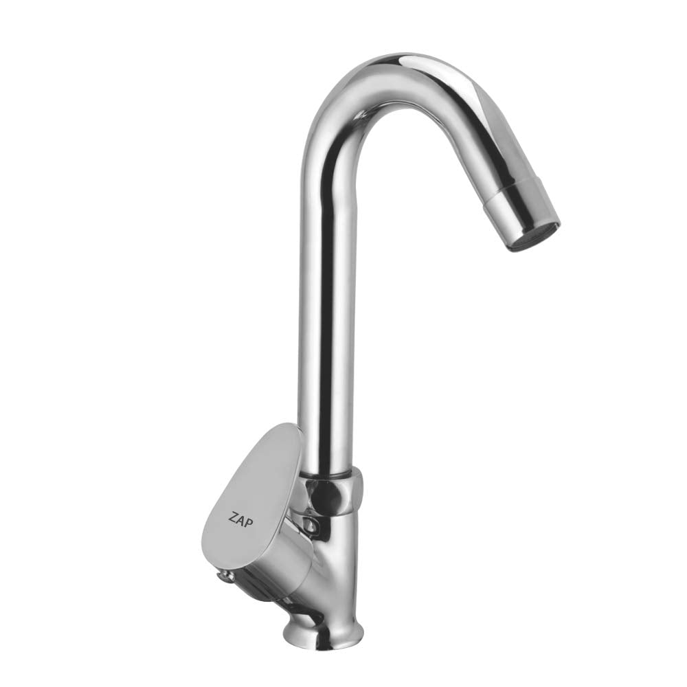 Pluto Brass Sleek Chrome Swan Neck Sink Tap