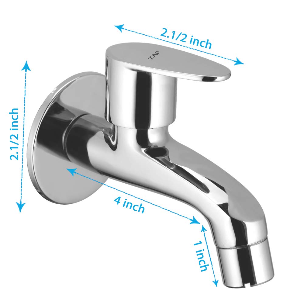 Pluto Chrome Plated Finish Brass Long Body Bib Cock Water Tap for Bathroom Faucet