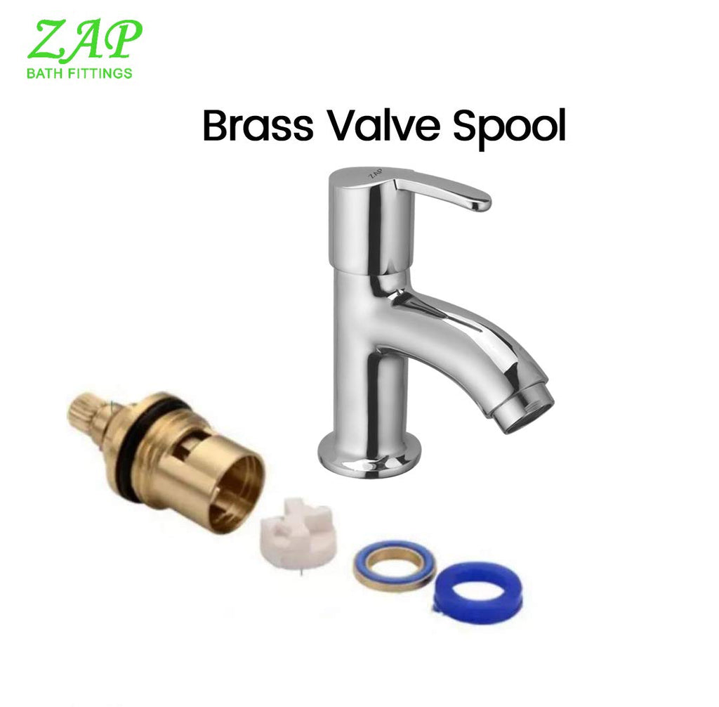 ZAP Ocean Full Brass Body Chrome Finish Pillar Cock Tap for Bathroom Wash Basin and Kitchen Sink