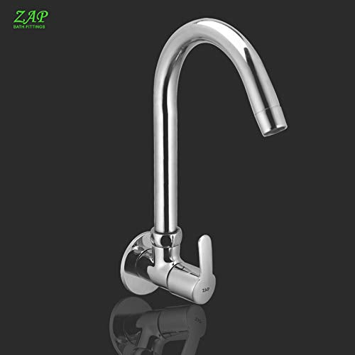 ZAP Full Brass Body Sink Cock with Swinging Spout | Wall Mounted for Kitchen