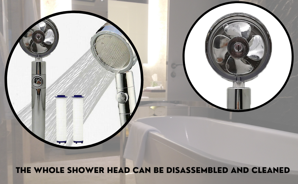 360' Power Handheld Shower Hand/innovative Design On/Off Button Shower Head Adjustable Water Flow Hand Shower
