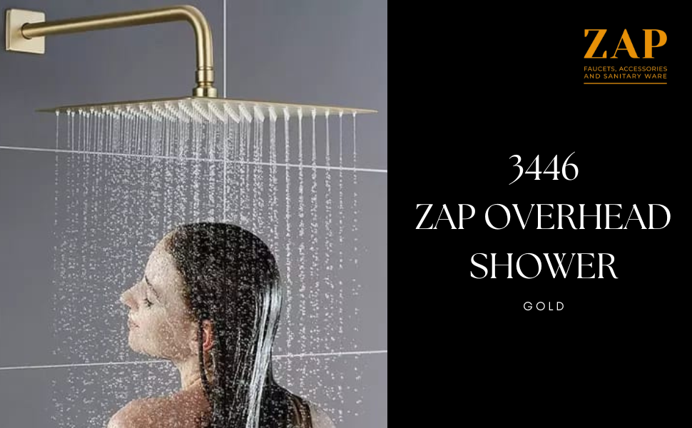 Elixir Gold Overhead Shower with Silicone Nozzles