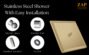 Elixir Gold Overhead Shower with Silicone Nozzles