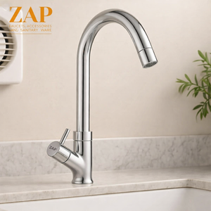 Pluto Swan Neck Sink Faucet • Chrome Brass