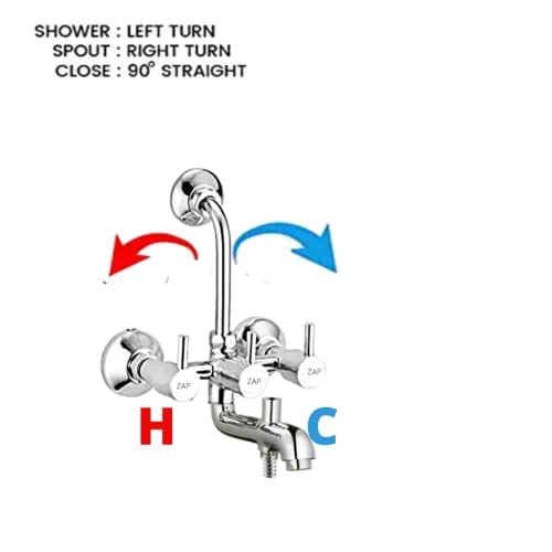 Turbo Series 3-in-1 Wall Mixer Tap with Overhead Shower, Multi-Flow Hand Shower & 1.5m Hose