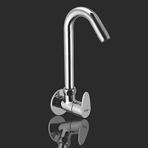 ZAP Pluto Light Wall-Mount Kitchen Sink Tap | Chrome Finish Brass Sink Cock | Easy-to-Use Kitchen Faucet for Home