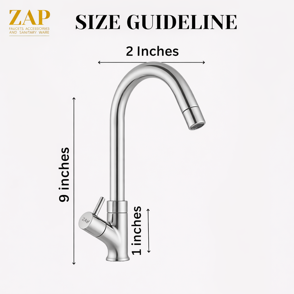 Pluto Swan Neck Sink Faucet • Chrome Brass