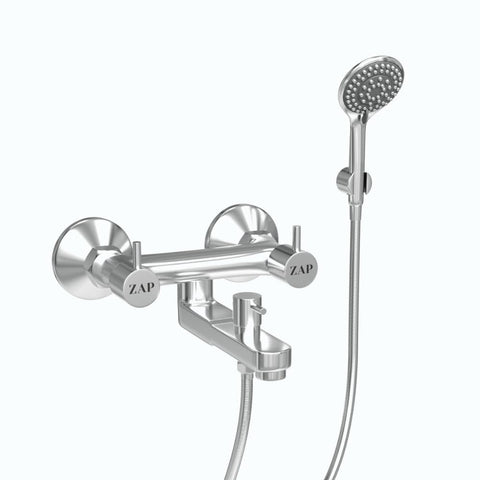 Elixir Non Telephonic Wall mixer Brass Wall Mixer With Crutch & Multi Function Hand Shower With 1.5 Meter Flexible Tube