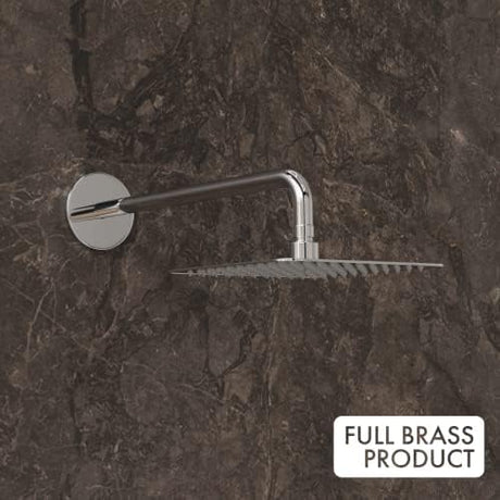 ZAP Elixir Series 2-in-1 Brass Wall Mixer with 4-Inch Overhead Shower, 125mm Bend Pipe, Hot and Cold Knobs, Chrome Finish, and Faucet Cleaner for Bathroom Maintenance
