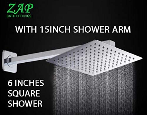 ZAP GEO305 GEO Series Full Brass 3-in-1 Wall Mixer with Shower Arm, Shower Head, Multi-Flow Hand Shower & 1.5m Tube – Chrome Finish