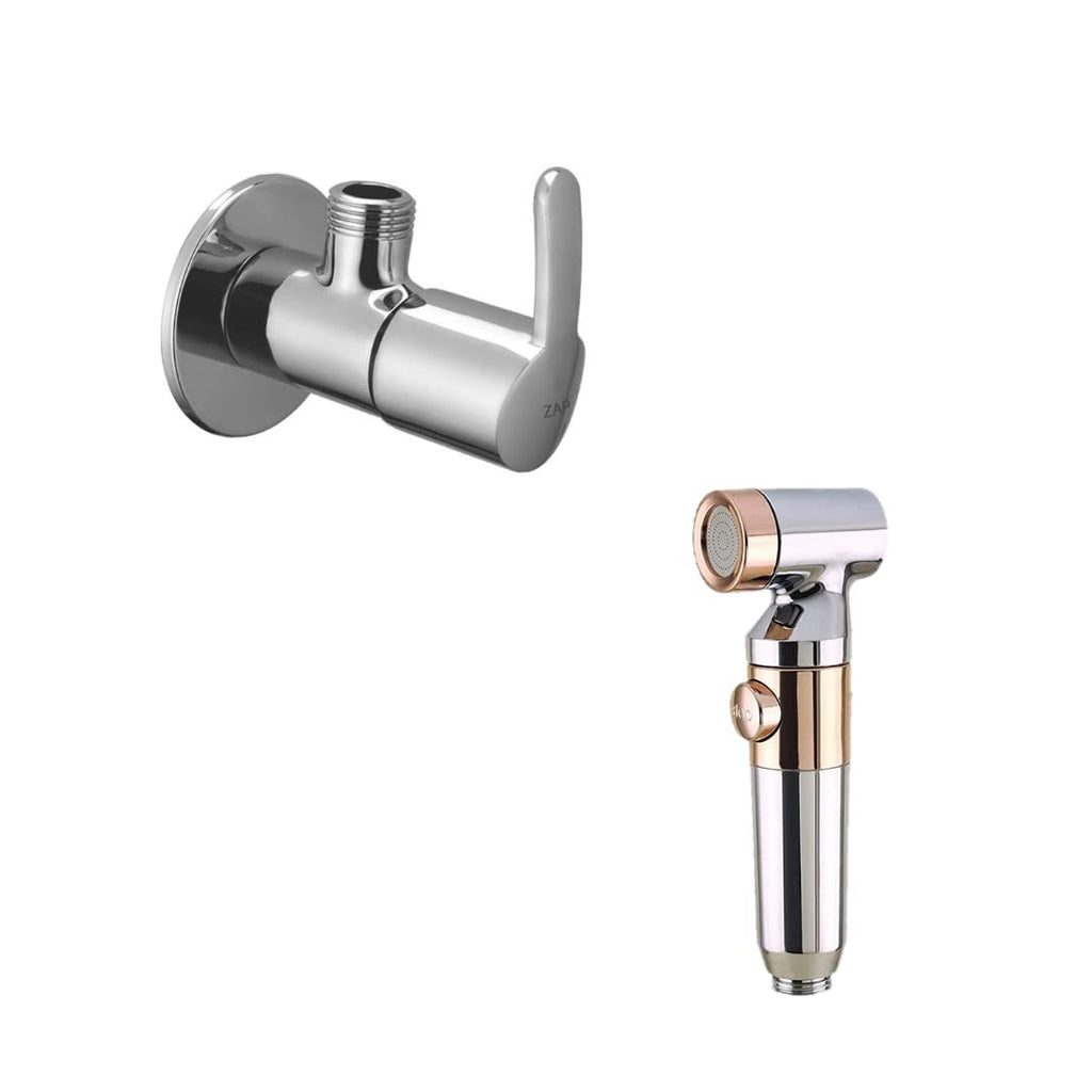 ZAP Ultra ZX1034 Health Faucet Handheld Toilet Jet Spray | ABS Bidet with Chrome Finish | 1.5m SS Hose, Angle Valve & Wall Hook | Multipurpose Spray Gun for Bathroom & Toilet