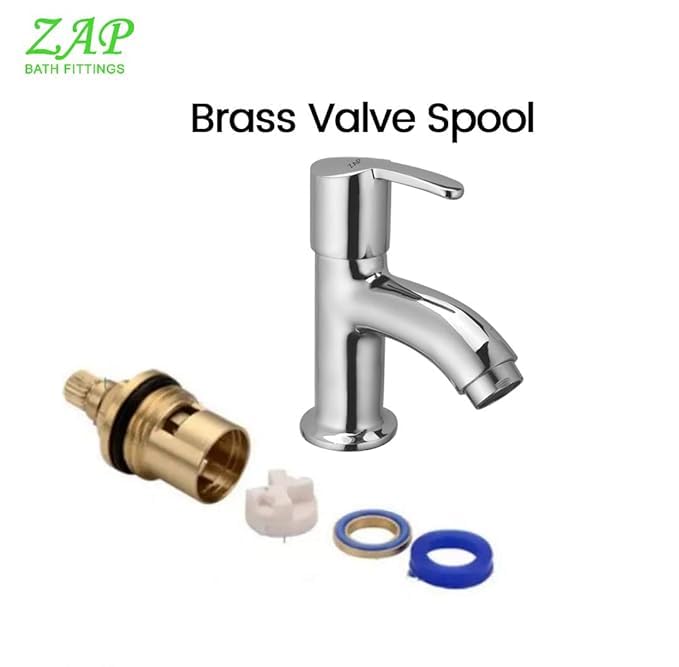 Zap Ocean Pillar Cock Tap | Full Brass Body with Chrome Finish | Hot or Cold Water Bathroom Wash Basin and Kitchen Sink Faucet | Deck Mount Installation