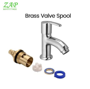 Zap Ocean Pillar Cock Tap | Full Brass Body with Chrome Finish | Hot or Cold Water Bathroom Wash Basin and Kitchen Sink Faucet | Deck Mount Installation