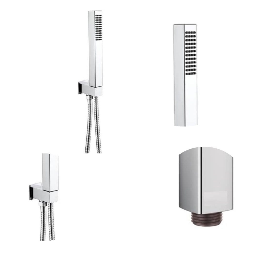 HS-005 Cube Series Hand Held Shower High Pressure Chrome Universal Wand Shower Heads ABS & Chrome Finish Only Hand Shower (Without Hose & Bracket) Set of (1)