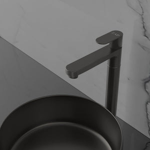 ZAP Ocean Series Brass Pillar Cock Tap 11-Inch Tall | Black PVD Coated Bathroom Faucet | Hot or Cold Water Tap for Wash Basin, Sink, Vanity | Stylish & Durable