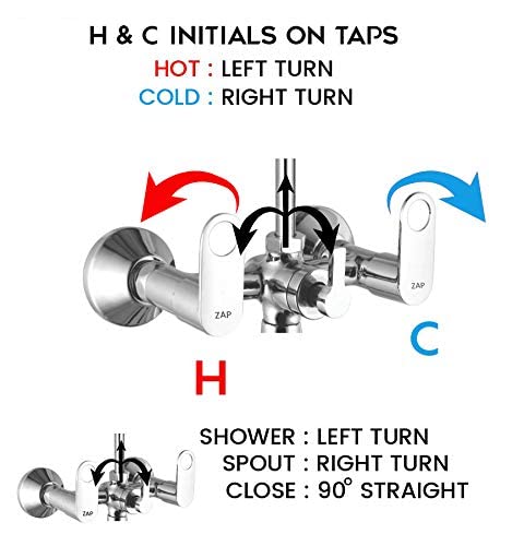 ZAP GEO305 GEO Series Full Brass 3-in-1 Wall Mixer with Shower Arm, Shower Head, Multi-Flow Hand Shower & 1.5m Tube – Chrome Finish