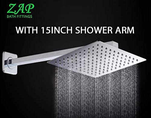 Terrim Chrome 3-in-1 Wall Mixer with Shower System & Bend Pipe