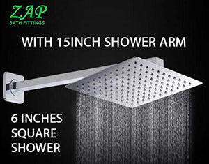 ZAP Deluxe Series 3-in-1 Wall Mixer Tap | 100% Brass Bathroom Fitting with Shower Arms, Overhead Shower, Hand Shower & 1.5m Hose | Chrome Finish | Wall Mounted | Made in India