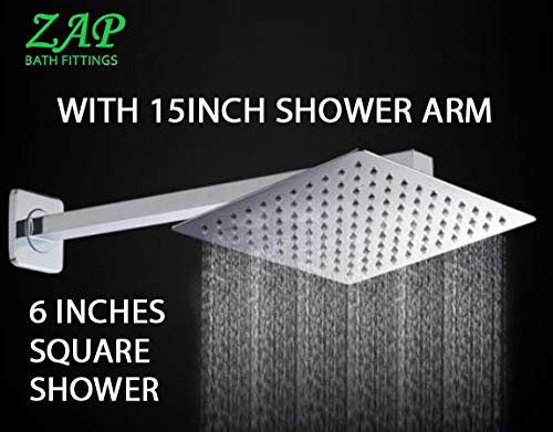 ZAP Deluxe Series 3-in-1 Wall Mixer Tap | 100% Brass Bathroom Fitting with Shower Arms, Overhead Shower, Hand Shower & 1.5m Hose | Chrome Finish | Wall Mounted | Made in India