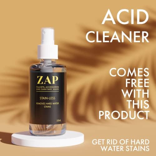 ZAP Elixir Series 2-in-1 Brass Wall Mixer with 4-Inch Overhead Shower, 125mm Bend Pipe, Chrome Finish, Hot & Cold Knobs, and Faucet Cleaner | Bathroom Fittings Combo Set