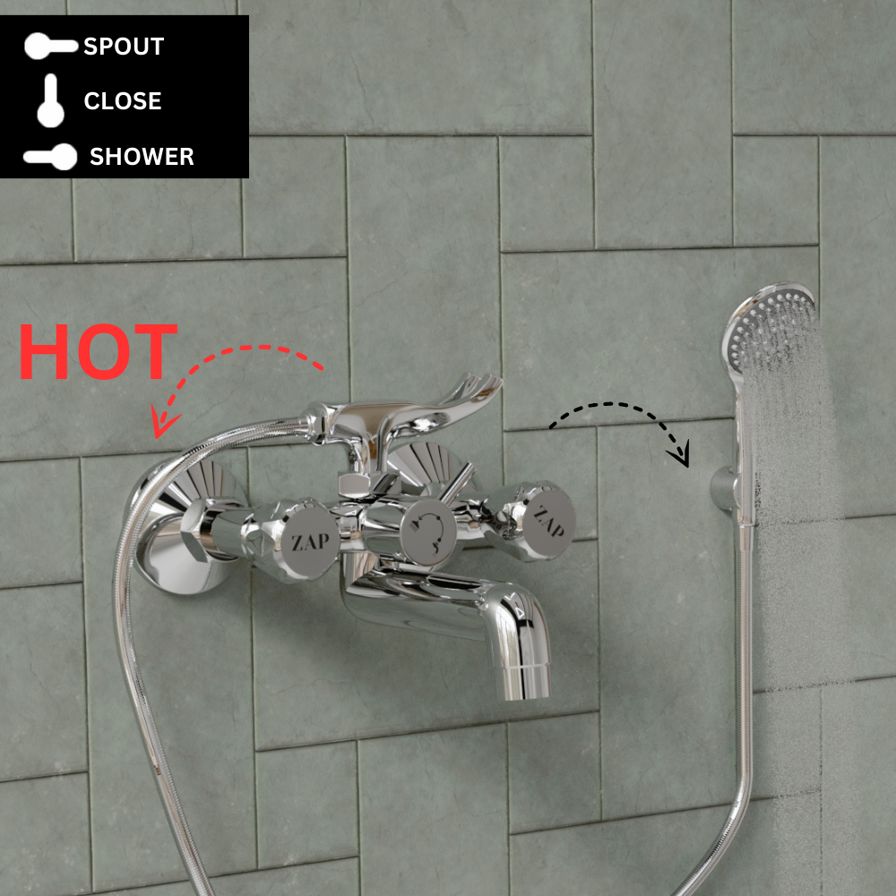 ZAP Continental Series wall mixer with Handshower