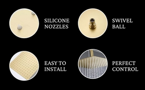 Elixir Gold Overhead Shower with Silicone Nozzles