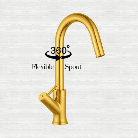 Elixir Swan Neck Tap • Gold  • Deck-Mounted Tap • Brass