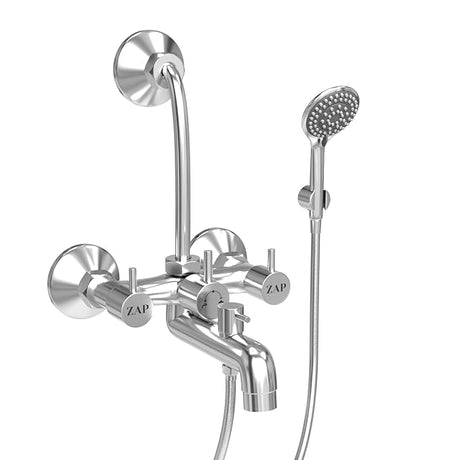 Elixir Brass 3-in-1 Wall Mixer with Hand Shower & Tube
