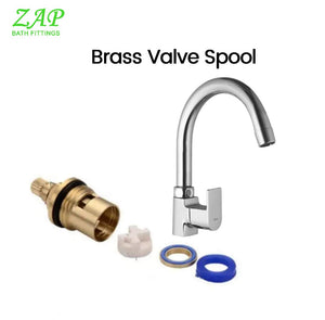Zap Bolt Swan Neck Kitchen Faucet Tap | 100% Brass | Chrome Finish | Single Lever Mixer | Swivel Spout | Hot & Cold Water | Sink Tap for Modular Kitchens & Utility