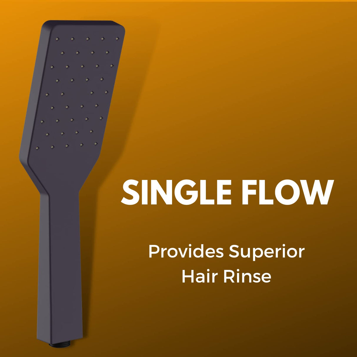 ZX1313 Hand Shower With Flexible Silicone Nozzles, Stainless Steel Finish, Lightweight, Great Grip, Precise Water Flow(Ultra Modern Sleek, Single Flow) Black