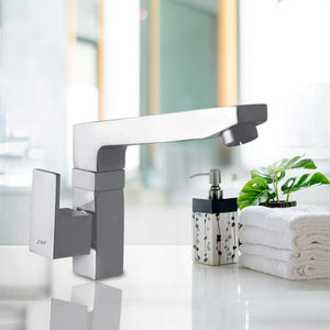 Zap Skoda Brass Sink Tap Cock with 360° Swivel Spout | Wall Mounted Kitchen & Bathroom Faucet | Chrome Finish Water Tap | Heavy-Duty Brass Body | Anti-Rust, Durable & Stylish