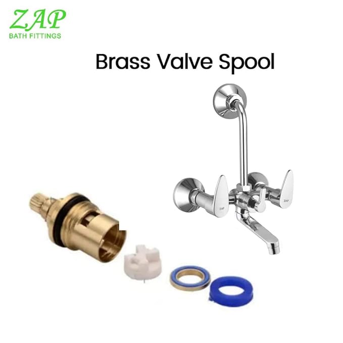ZAP Brezza Series 2-in-1 Wall Mixer with Crutch | Brass Body with Multi-Flow Hand Shower & 1.5m Flexible Tube | Chrome Finish Deluxe Bathroom Fitting