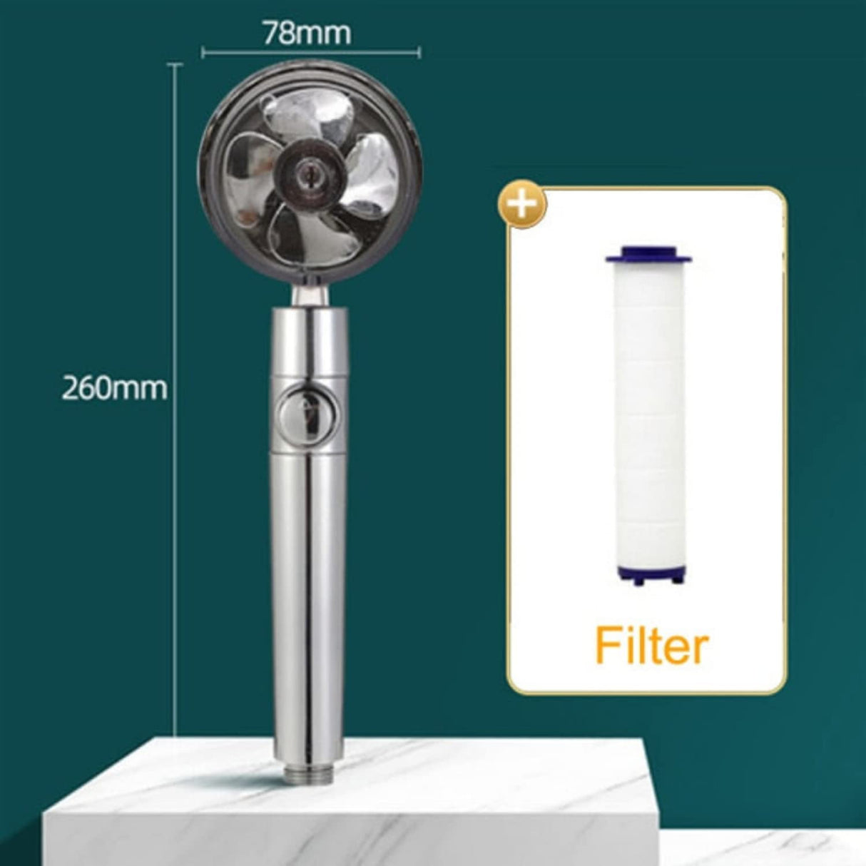 360' Power Handheld Shower Hand/innovative Design On/Off Button Shower Head Adjustable Water Flow Hand Shower
