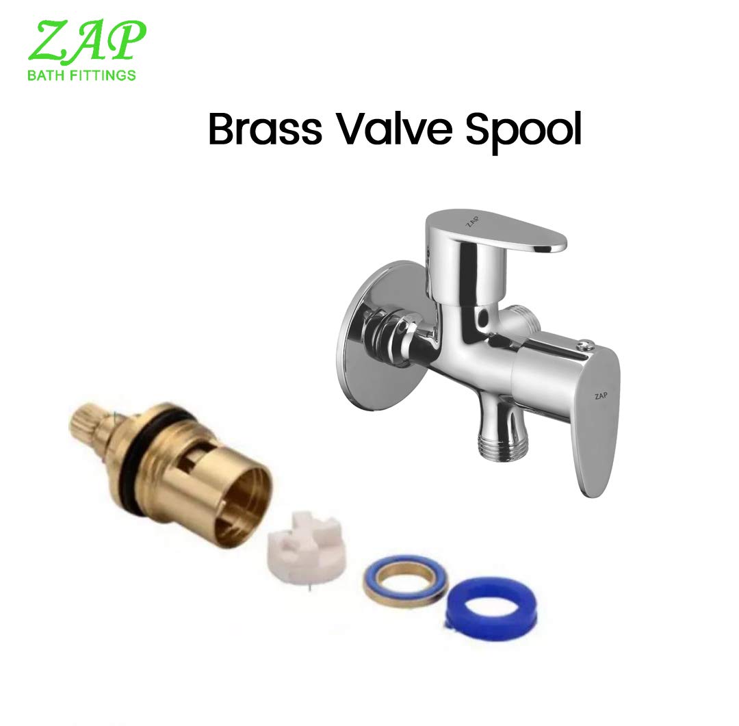 ZAP Pluto 2-Way Bib Cock Faucet – Set of 2 | Heavy-Duty Brass 9x5 Inch Dual Outlet Tap with Chrome Finish, Wall Flange & Water-Saving Nozzle | Washing Machine Compatible | 2-in-1 Bathroom/Kitchen Faucet | Made in India